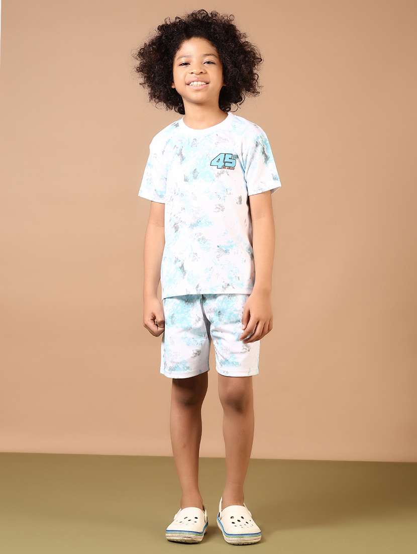 boys printed casual wear shorts set 