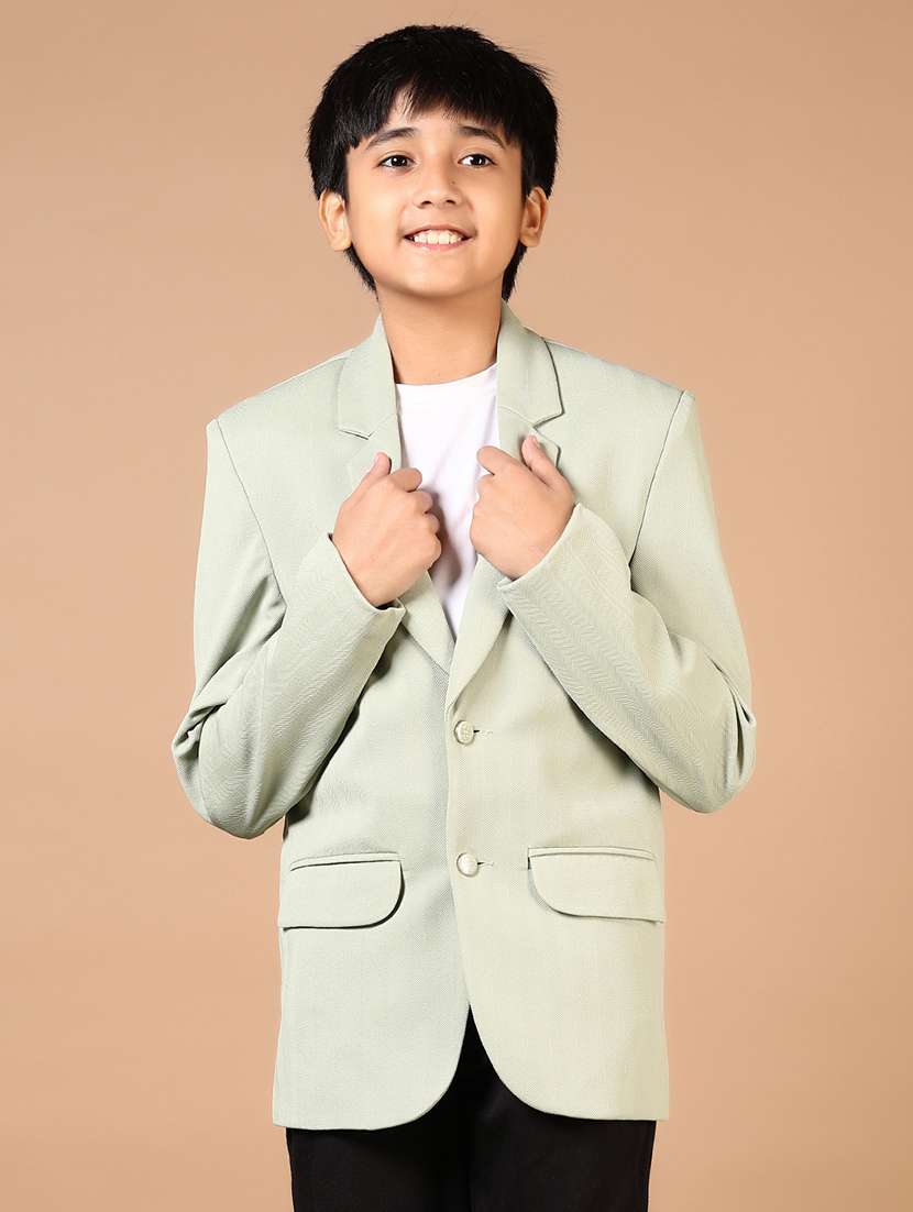 boys solid long sleeve blazer 