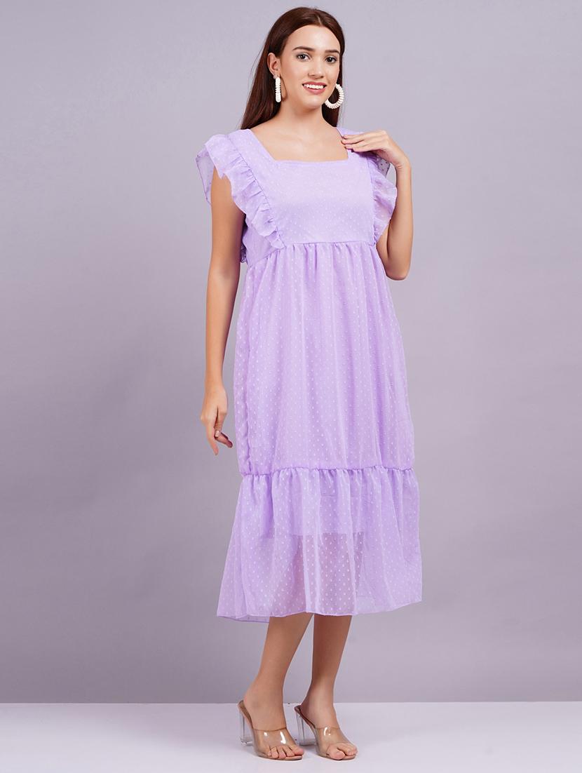 women self designed ruffled sleeves tiered dress - 21730863 - Standard Image - 2
