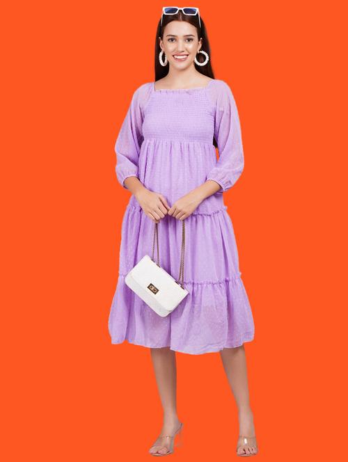 women self designed long sleeves tiered dress - 21730887 - Standard Image - 0