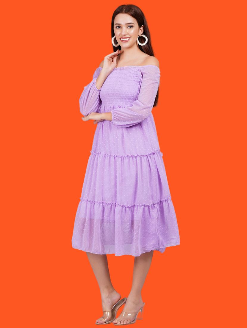 women self designed long sleeves tiered dress - 21730887 - Standard Image - 2