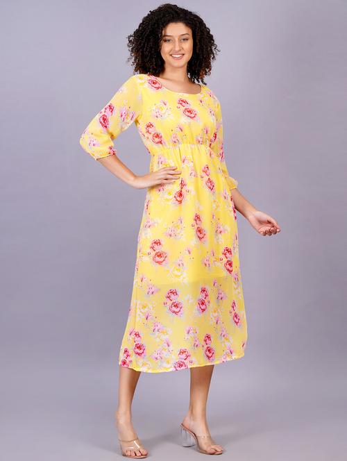 women floral print round neck a-line dress - 21731012 -  Standard Image - 0