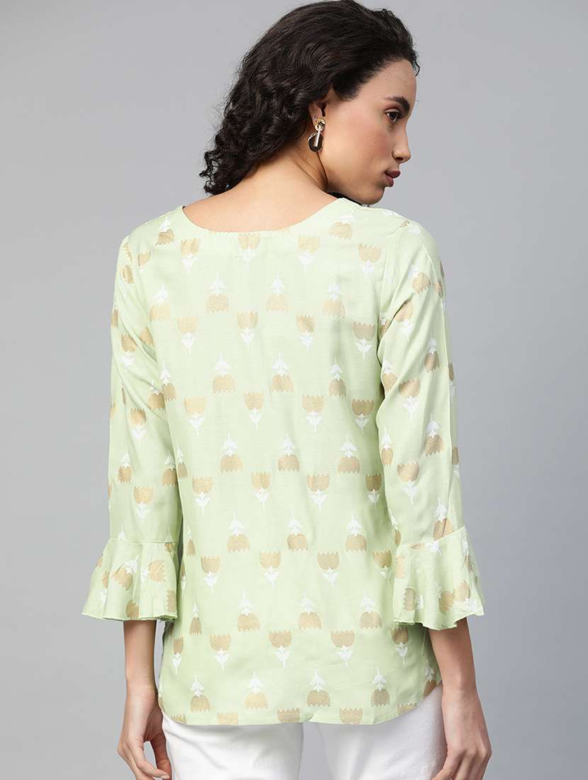 women bell sleeves printed regular top - 21731146 - Standard Image - 2