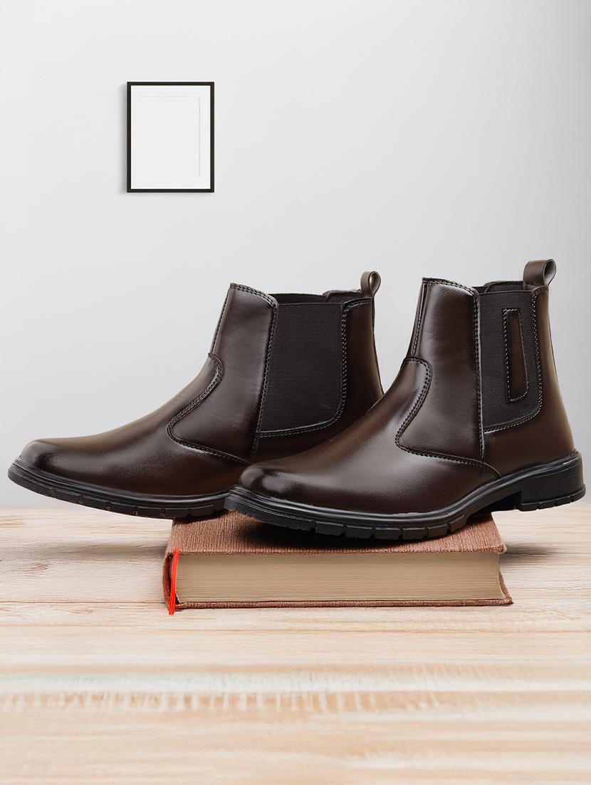 men brown slip on boots - 21731188 - Zoom Image - 0