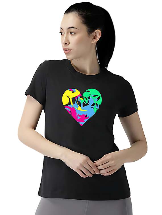 women front print short sleeve t-shirt
