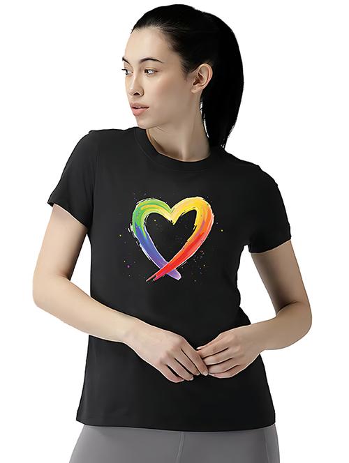 women front print short sleeve t-shirt - 21731235 - Standard Image - 0