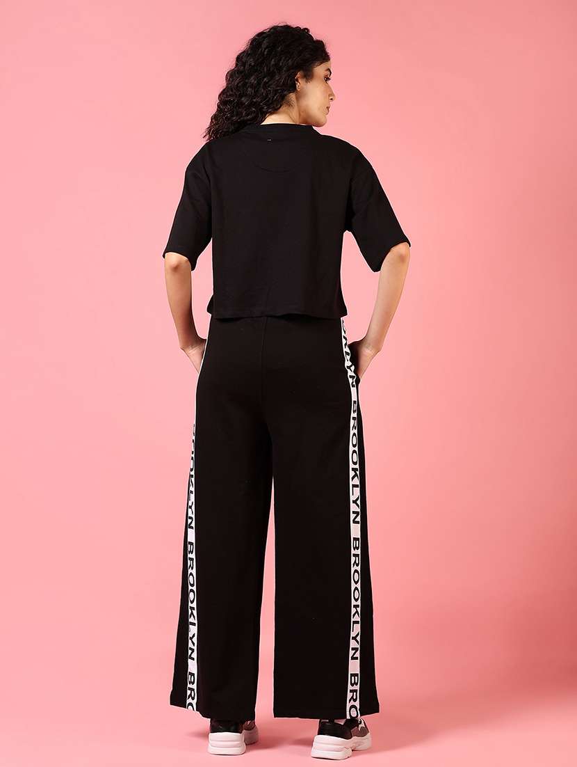 women black typographic top and trouser co-ord set - 21731288 -  Standard Image - 2