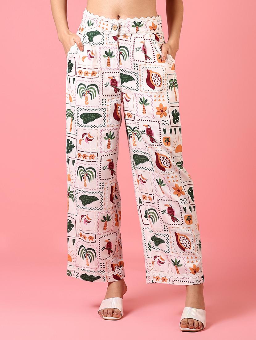 women mid rise printed straight trouser - 21731293 -  Zoom Image - 0
