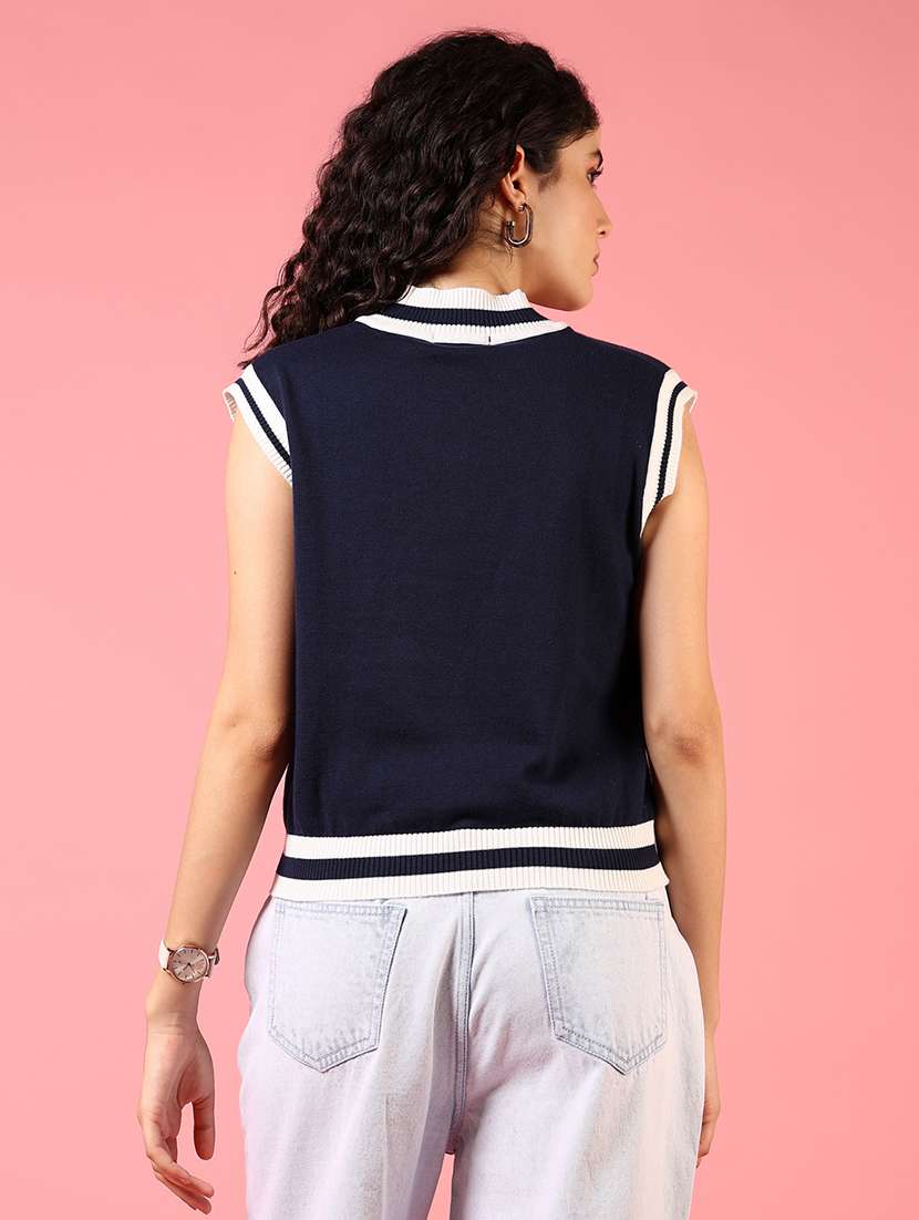 women v-neck solid crop top - 21731312 - Standard Image - 2