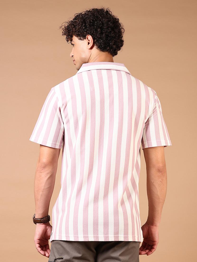 men short sleeves striped casual shirt - 21731328 - Standard Image - 2