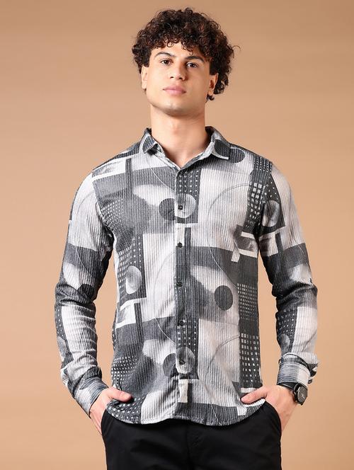 men long sleeves printed casual shirt - 21731349 -  Standard Image - 0