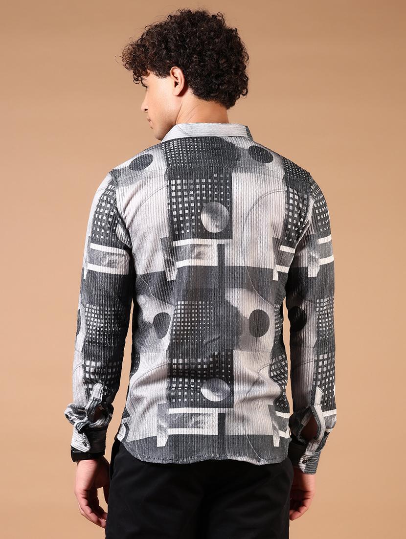 men long sleeves printed casual shirt - 21731349 - Standard Image - 2