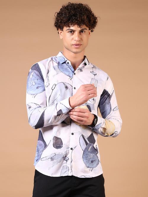 men long sleeves printed casual shirt - 21731350 - Standard Image - 0
