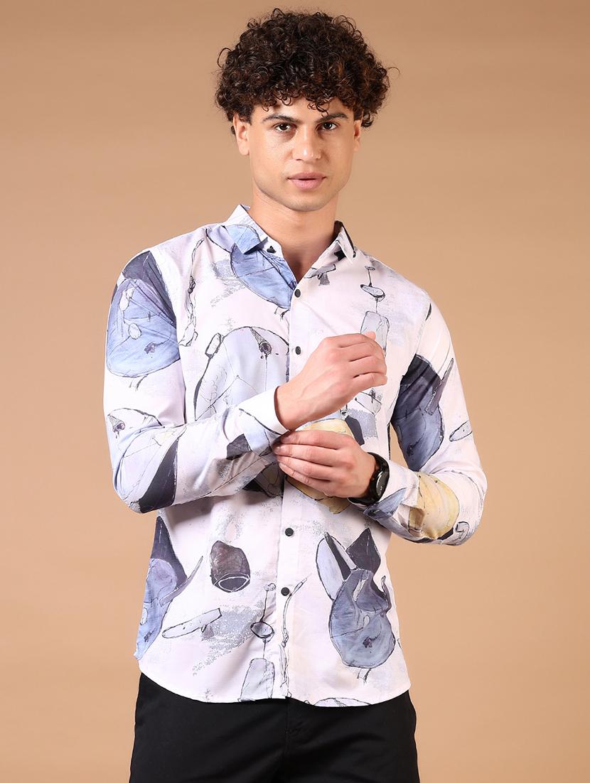 men long sleeves printed casual shirt - 21731350 - Zoom Image - 0