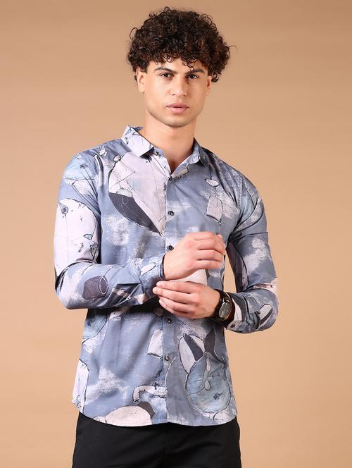 men long sleeves printed casual shirt - 21731351 - Standard Image - 0