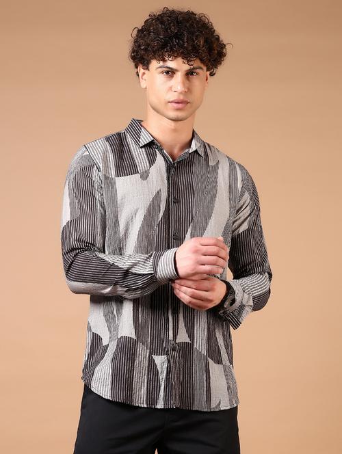 men long sleeves printed casual shirt - 21731353 -  Standard Image - 0