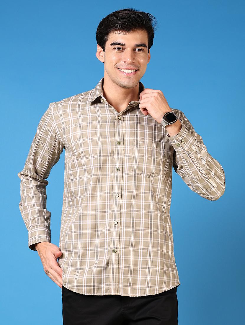 men long sleeves checkered casual shirt - 21731358 - Zoom Image - 0