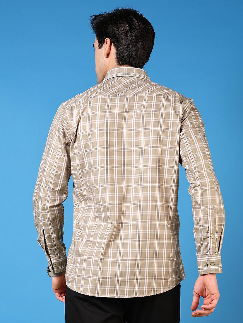 men long sleeves checkered casual shirt - 21731358 - Standard Image - 2