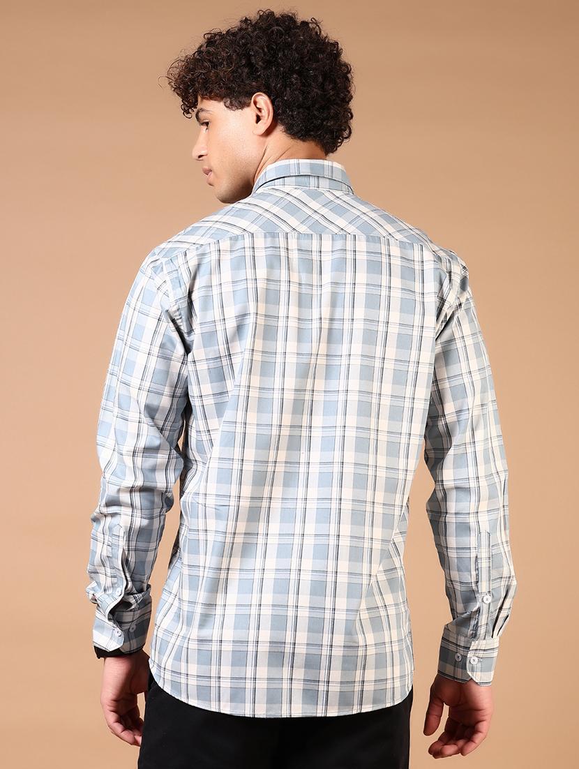 men long sleeves checkered casual shirt - 21731361 - Standard Image - 2