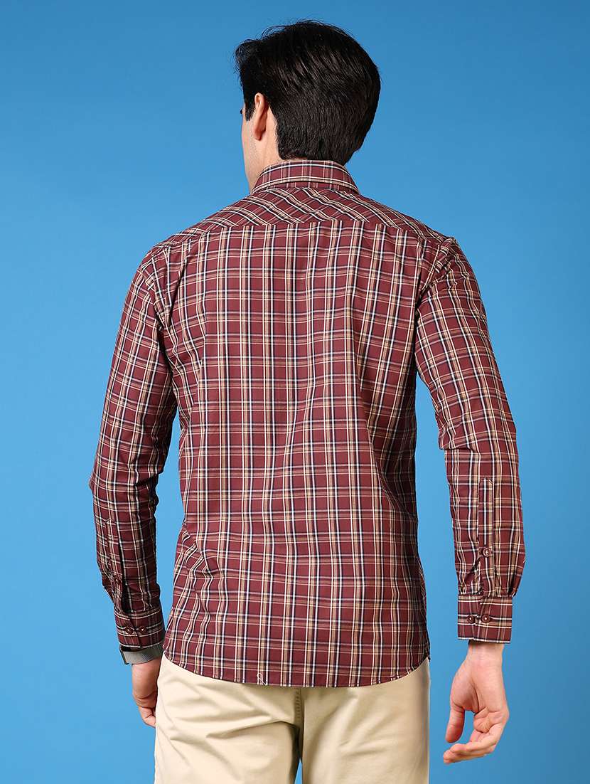 men long sleeves checkered casual shirt - 21731362 -  Standard Image - 2