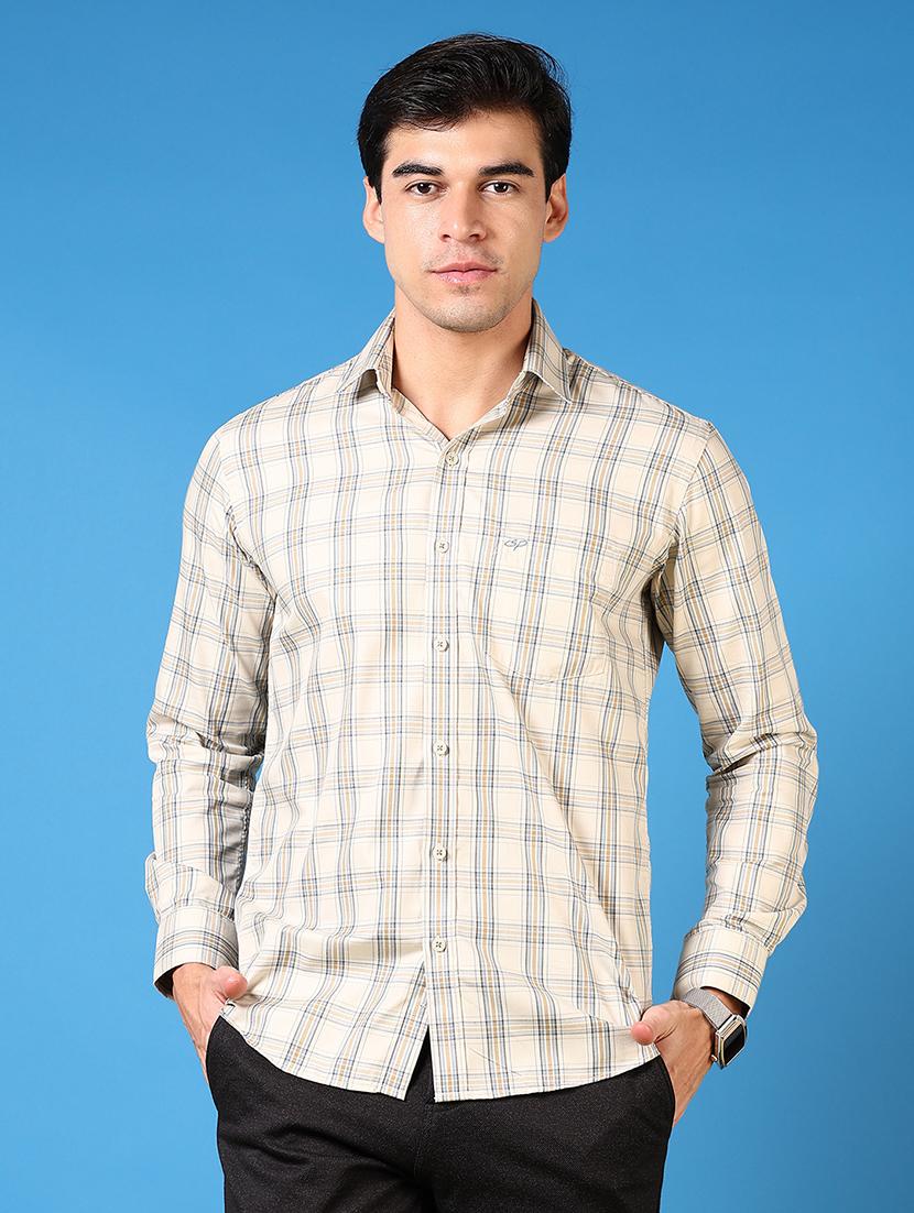 men long sleeves checkered casual shirt - 21731363 - Zoom Image - 0