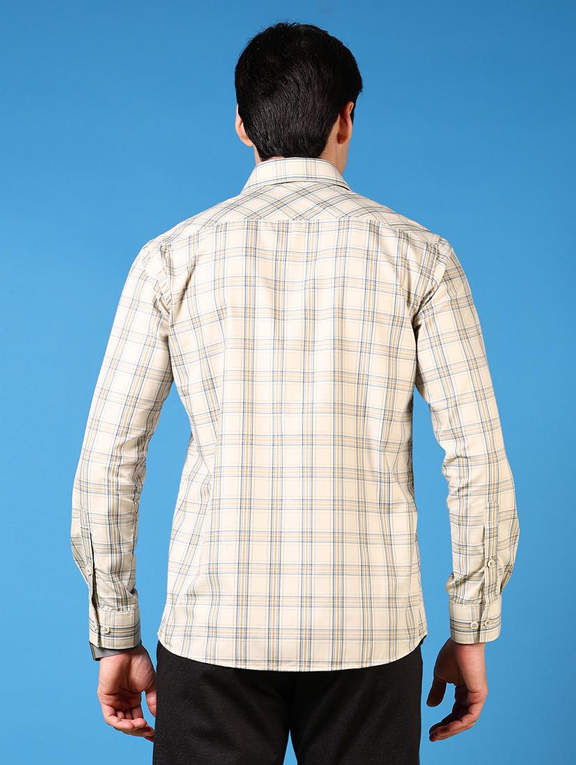 men long sleeves checkered casual shirt - 21731363 - Standard Image - 2