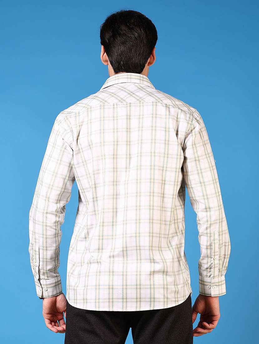 men long sleeves checkered casual shirt - 21731397 -  Standard Image - 2