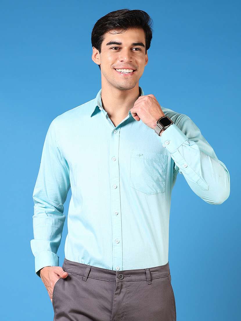 men long sleeves solid casual shirt