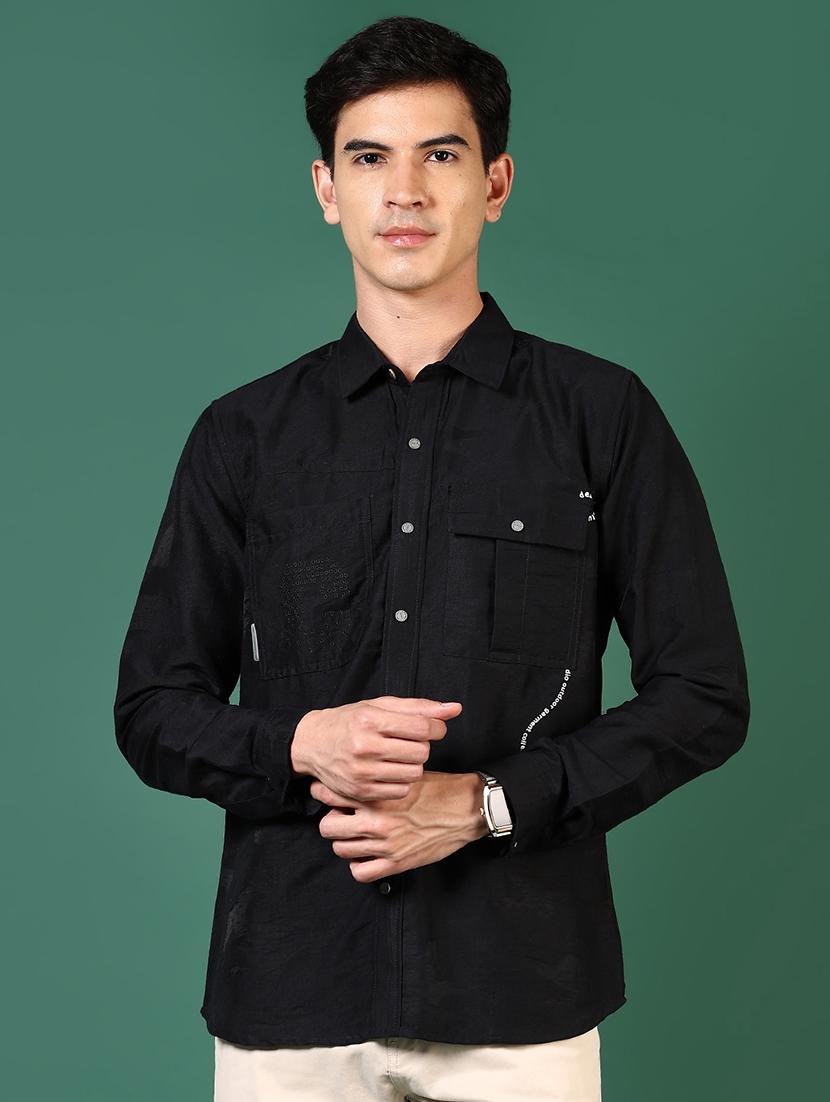 men long sleeves plain casual shirt - 21731423 - Zoom Image - 0