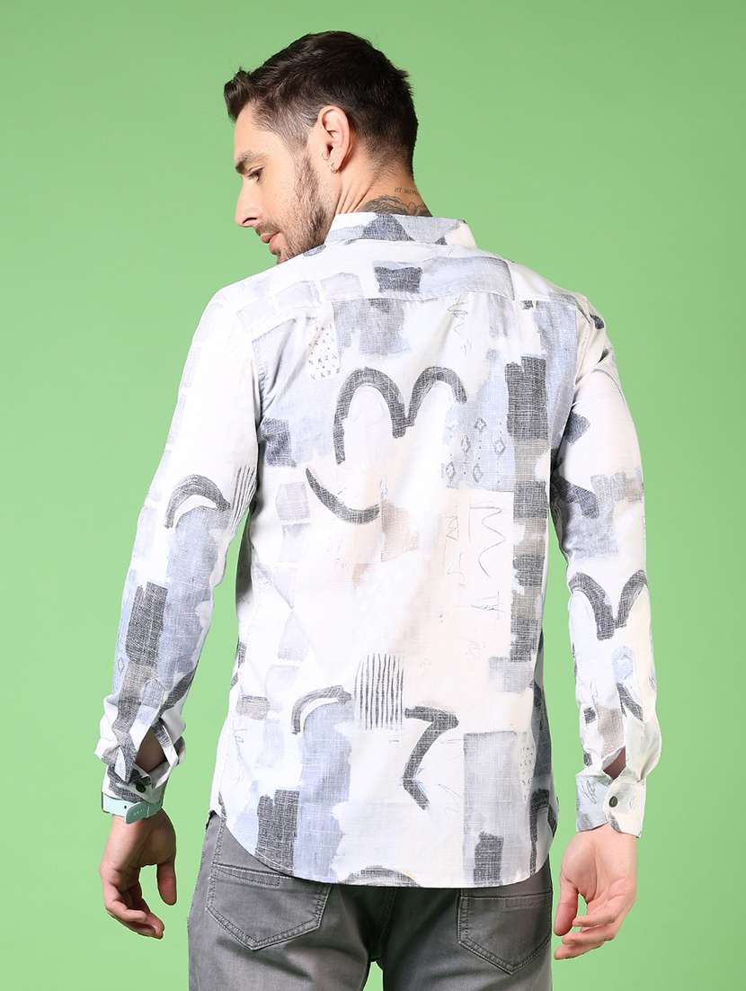 men long sleeves printed casual shirt - 21731430 -  Standard Image - 2