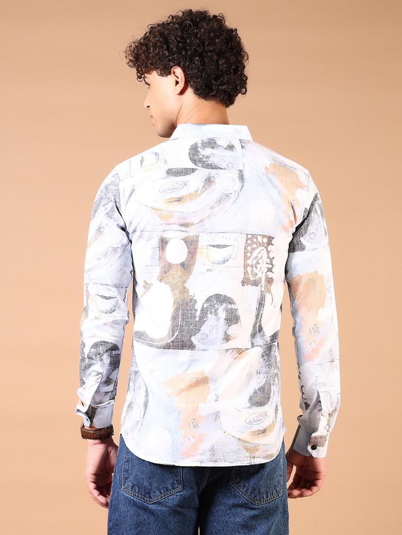 men long sleeves printed casual shirt - 21731431 - Standard Image - 2