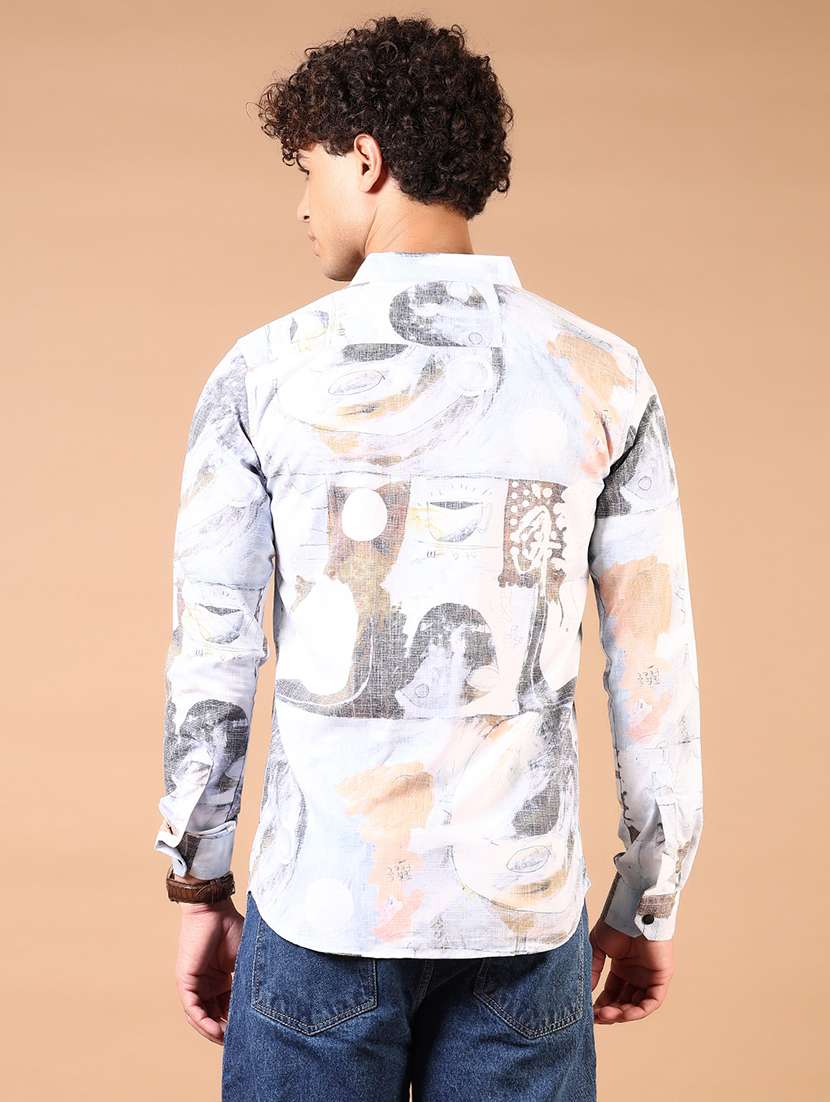 men long sleeves printed casual shirt - 21731431 -  Standard Image - 2