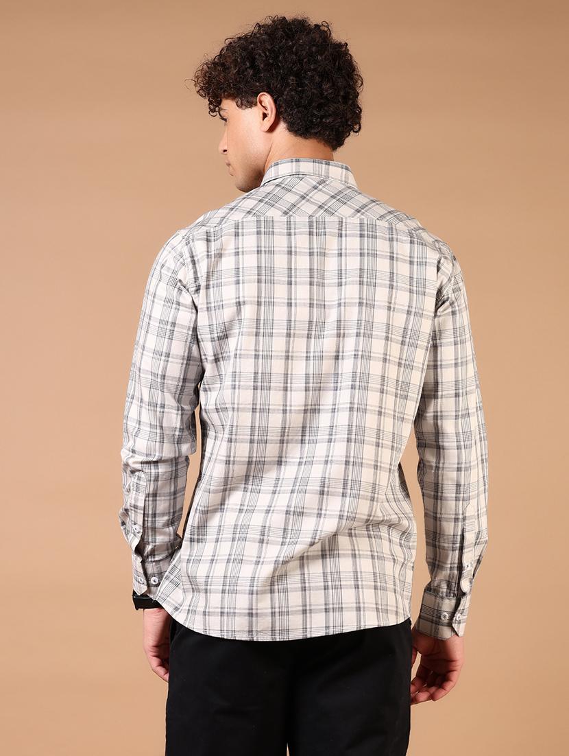 men long sleeves checkered casual shirt - 21731446 - Standard Image - 2