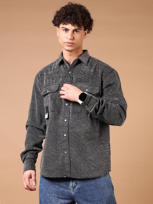 men long sleeves plain casual shirt - 21731447 - Standard Image - 0