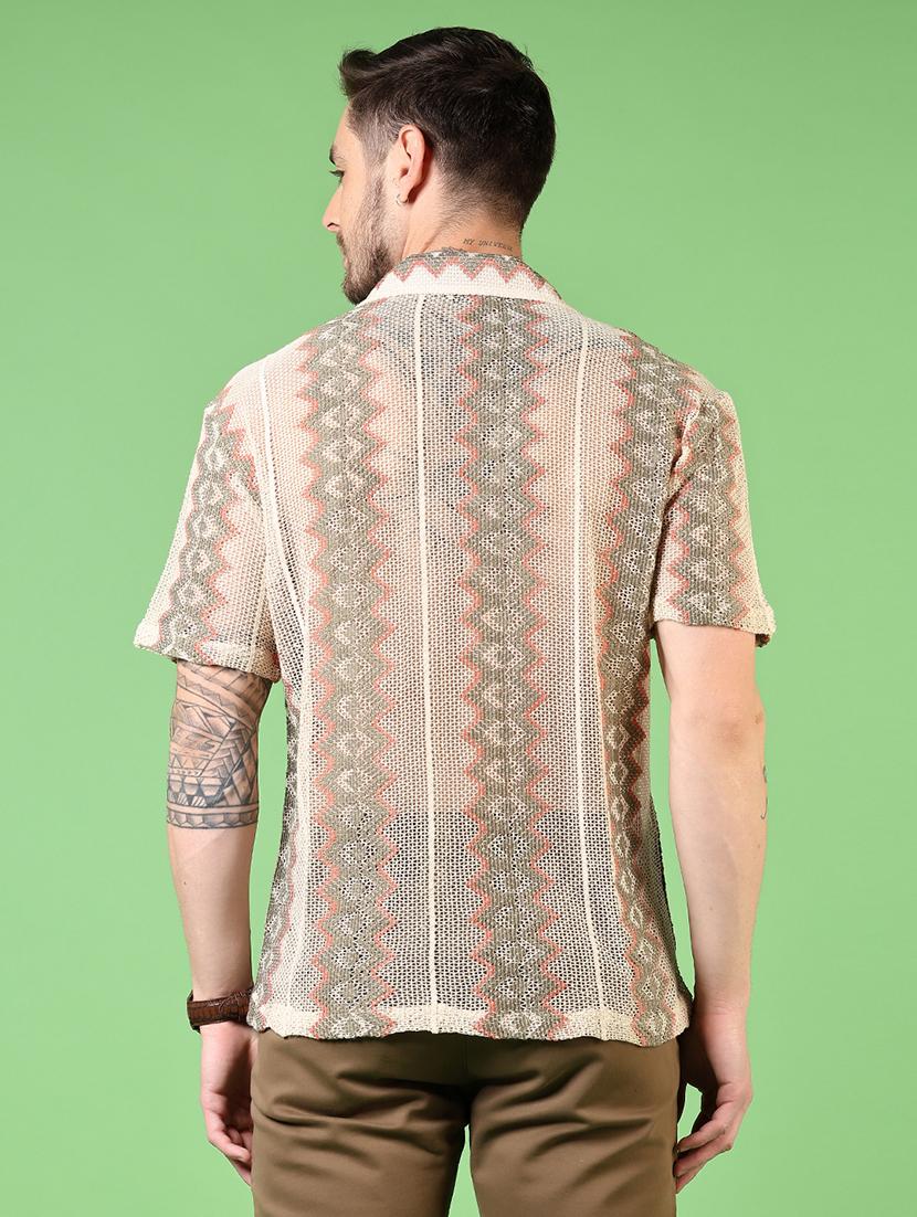 men short sleeves printed casual shirt - 21731453 - Standard Image - 2