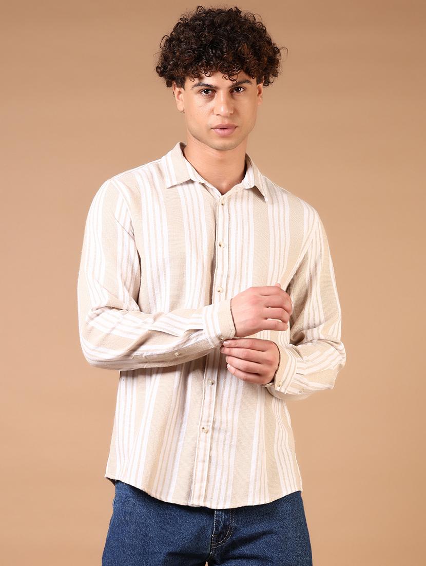 men long sleeves striped casual shirt - 21731464 - Zoom Image - 0