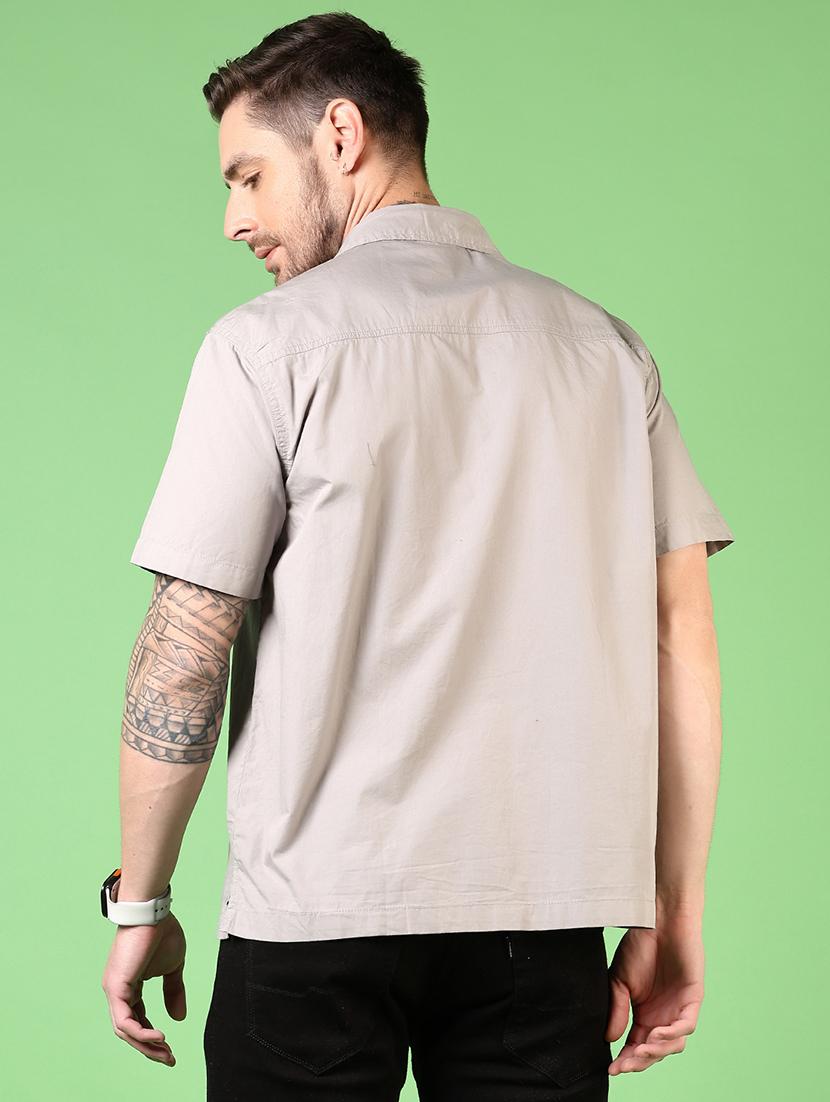 men short sleeves solid casual shirt - 21731467 - Standard Image - 2