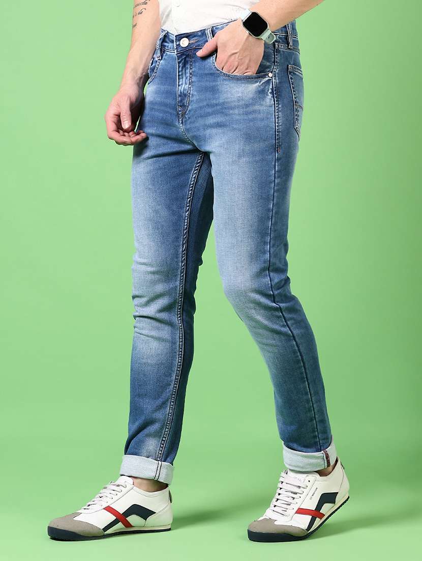 men washed mid rise jeans - 21731496 - Standard Image - 2