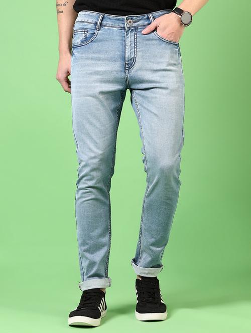 men washed mid rise jeans - 21731498 - Standard Image - 0