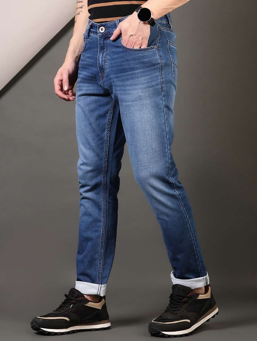 men solid mid rise slim fit jeans - 21731513 -  Standard Image - 2