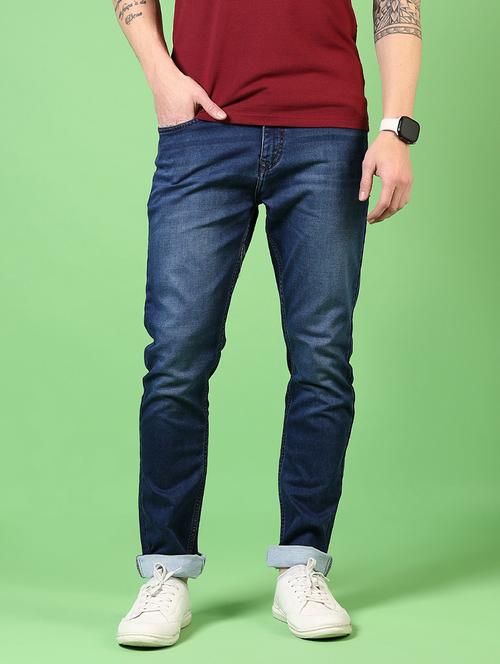 men washed mid rise jeans - 21731514 - Standard Image - 0