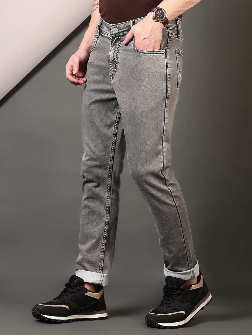 men washed mid rise jeans - 21731520 -  Standard Image - 2