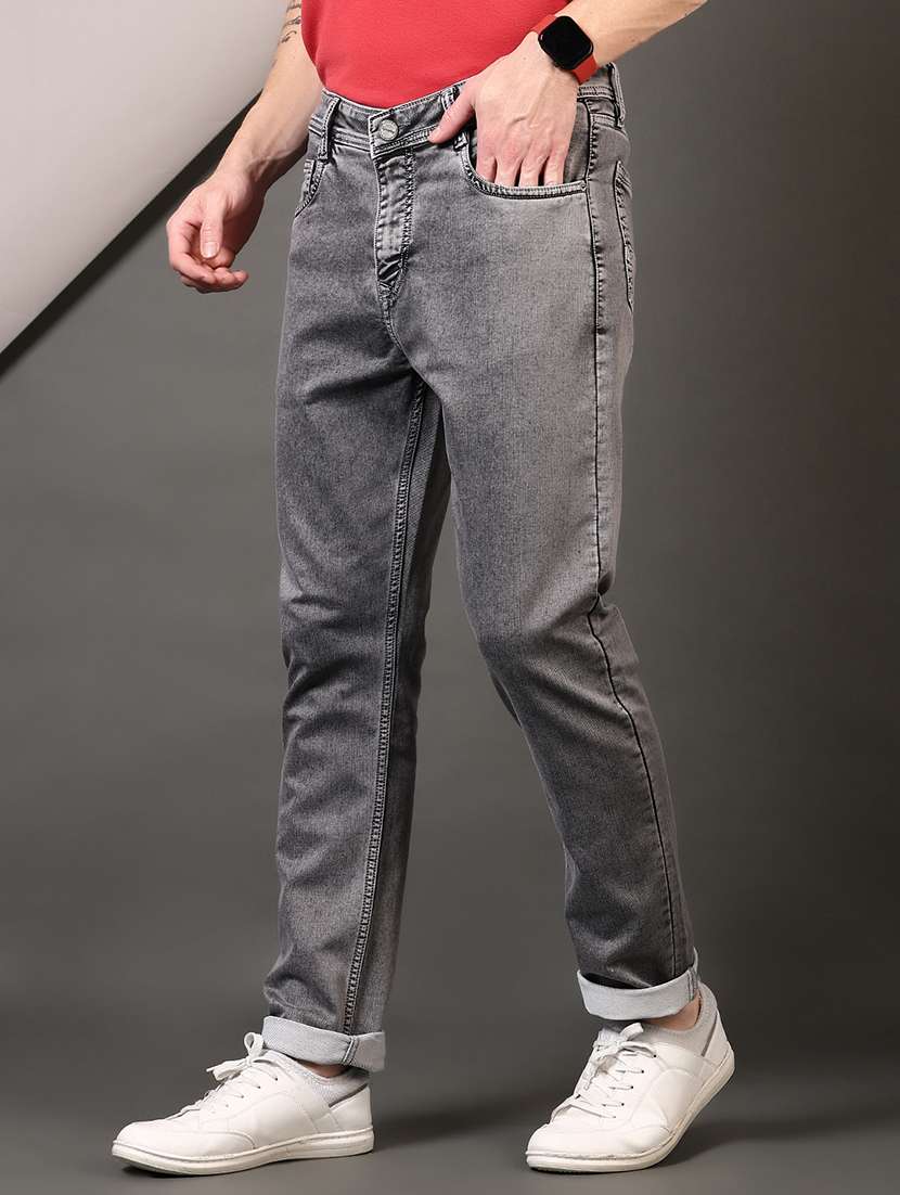men plain mid rise jeans - 21731523 -  Standard Image - 2