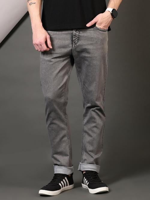 men plain mid rise jeans - 21731525 - Standard Image - 0