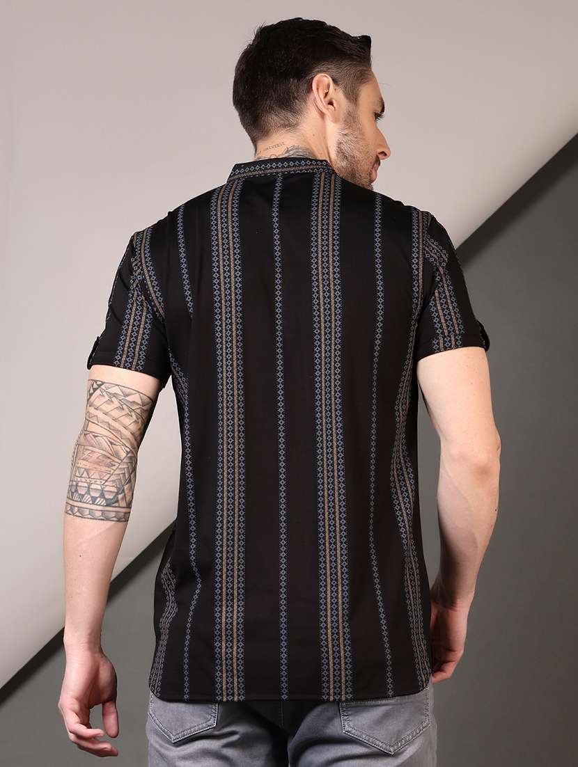 men self design mandarin neck short kurta - 21731550 -  Standard Image - 2