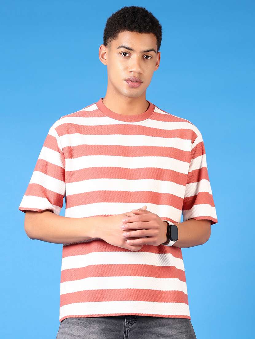 men short sleeves striped t-shirt