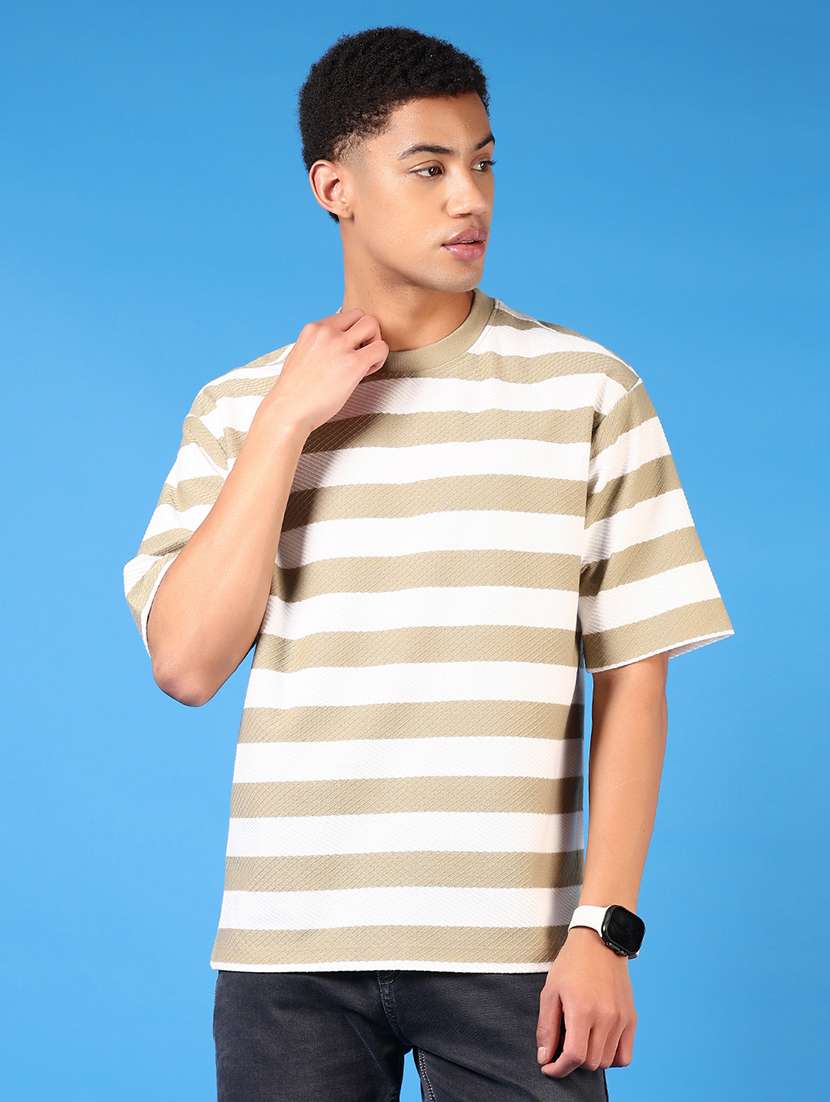 men short sleeves striped t-shirt