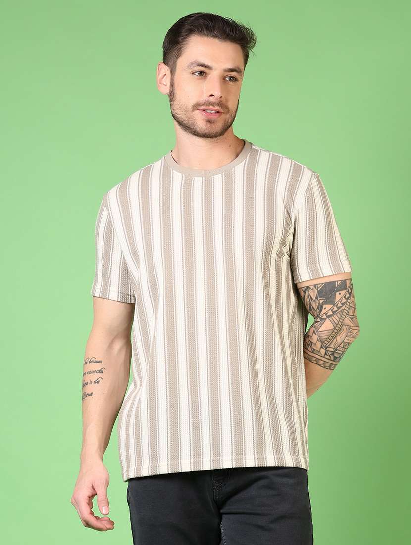 men short sleeves striped t-shirt