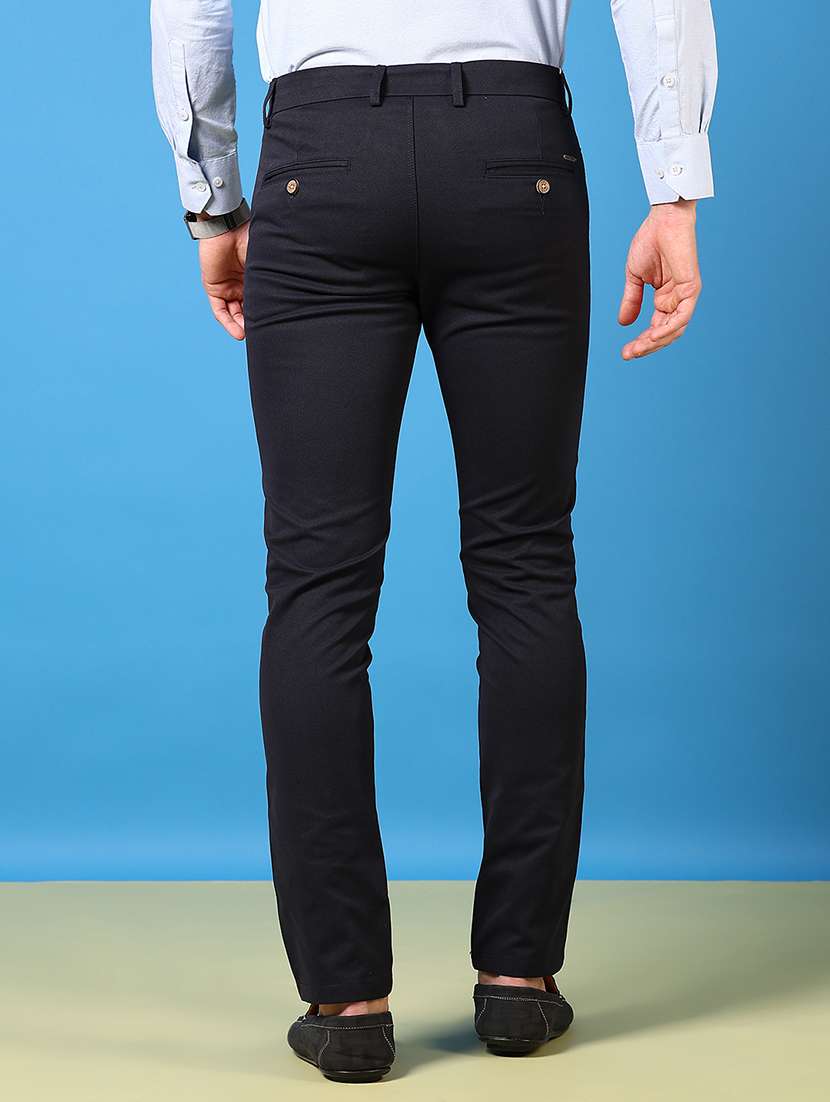 men solid flat front casual trouser - 21731612 -  Standard Image - 2