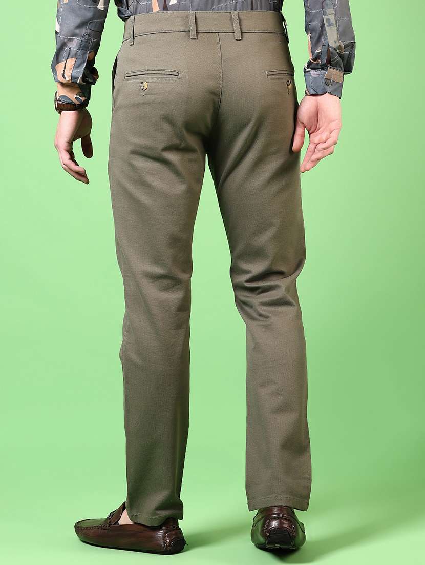 men solid flat front casual trouser - 21731613 -  Standard Image - 2